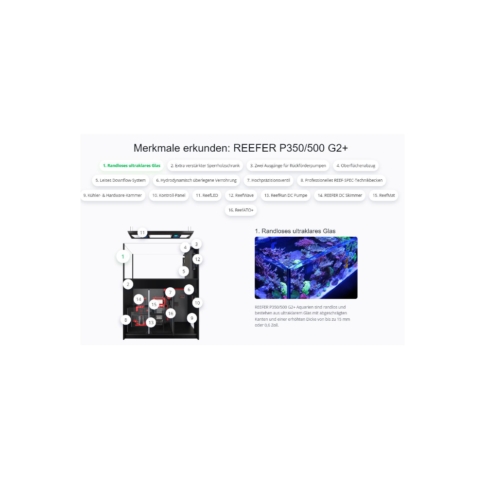 Red Sea Reefer MAX Peninsula 700 G2+ System, Raumteiler Schwarz und Weiß – Bild 2