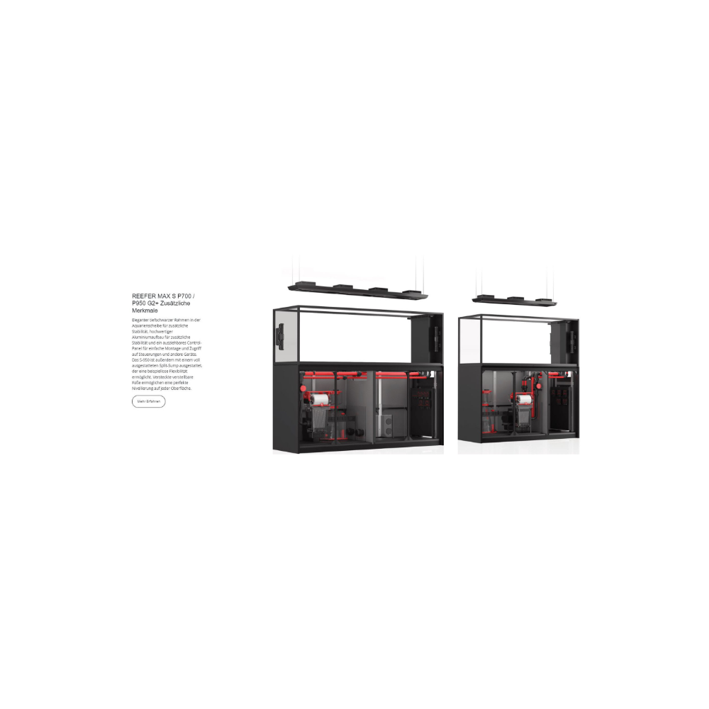 Red Sea Reefer MAX Peninsula 700 G2+ System, Raumteiler Schwarz und Weiß – Bild 3